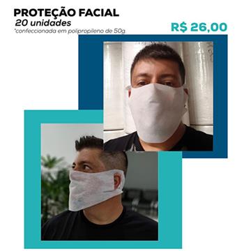 Máscara Proteção Facial - Confeccionada em polipropileno 50 gr.